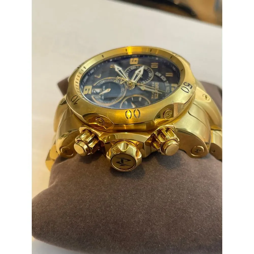Invicta Venom Chronograph Black Dial Gold-plated Men's Watch 17634